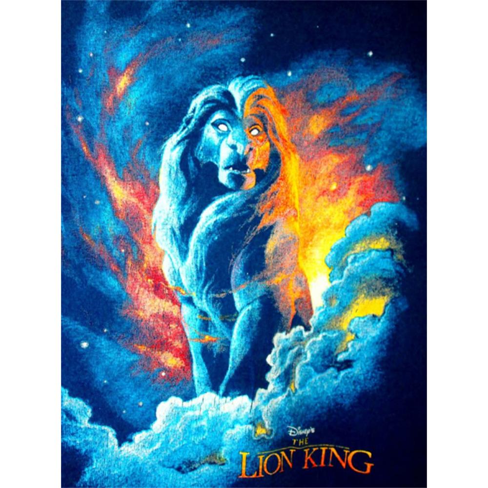 Disney 5D DIY Diamond Painting Lion King Mufasa Soul Illustration Embroidered Mosaic Cross Stitch Home Decor Gift Crafts Round 20x30cm