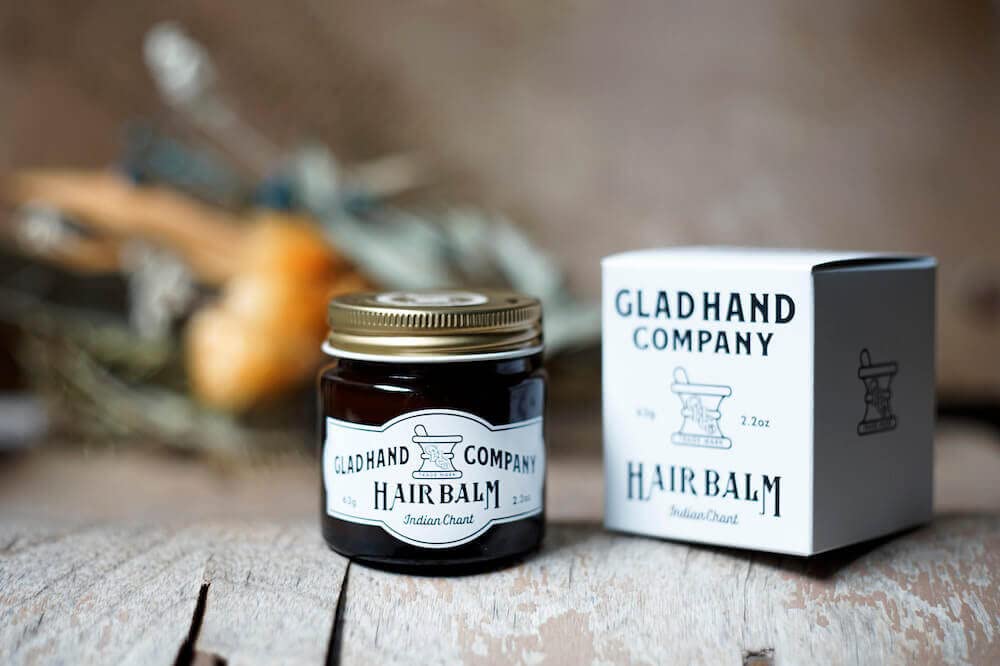 Glad Hand Men's Organic Hair Balm, Made In Japan, 63g. GLAD HAND APOTHECARY HAIR BALM "INDIAN CHANT" by GANGSTERVILLE, WEIRDO, and OLD CROW.