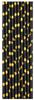 Paper Straws Black Gold Polka Dots Birthday X10