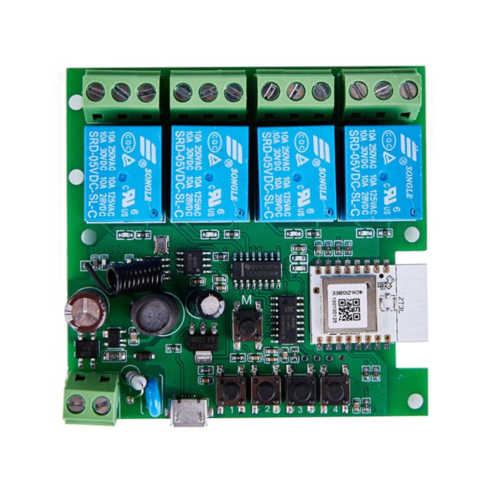 4CH Zigbee Tuya Smart Home Relay Module 85-250V Relay AC DC 7-32V 85-250V Works Alexa Google Assistant Smart Light Switch