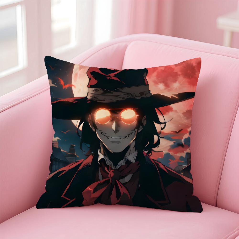 

Dark Japanese Anime HHellsing Ultimate Cushion Cover Pillow Case Soft Skin Friendly Fabric Concealed Zipper 30X30cm