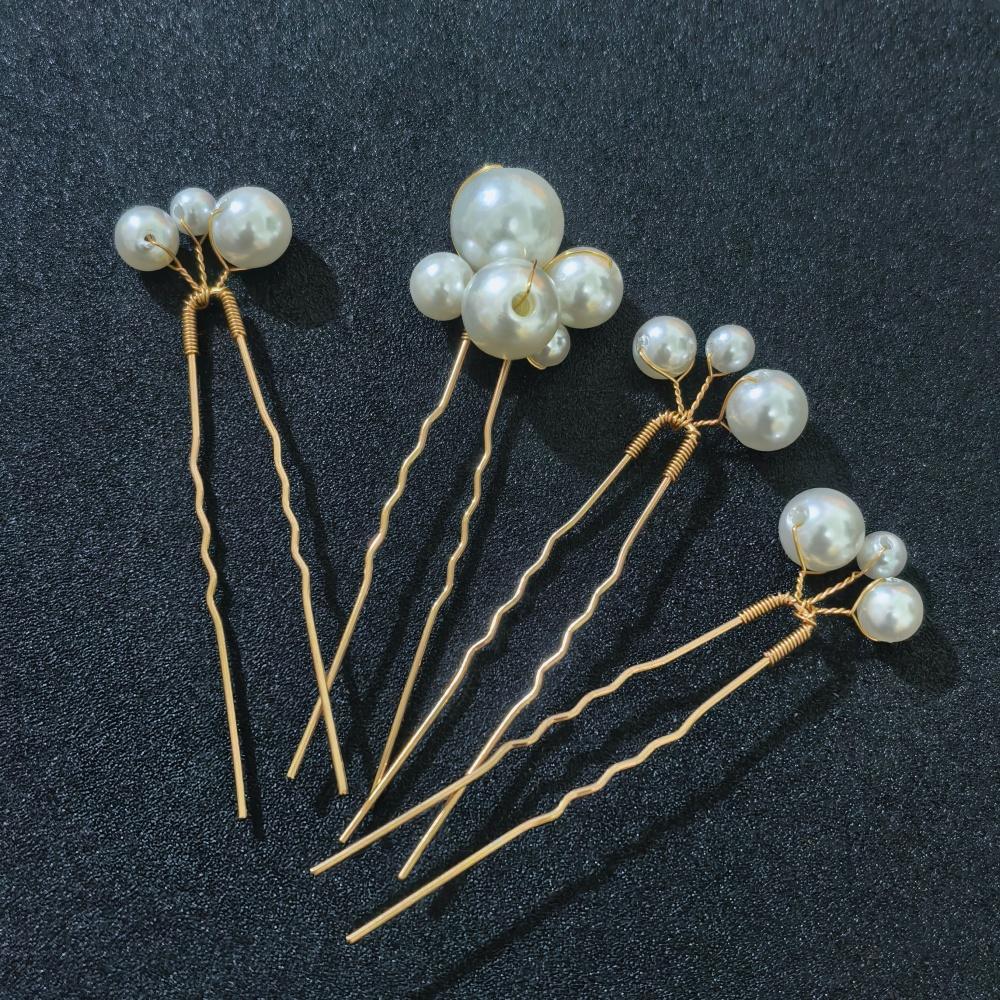 Bridal Wedding Hair Accessories Rhinestone Hair Pins Forks for Women Pearl Hairpins Bride Headpiece Party Hair Styling Tools