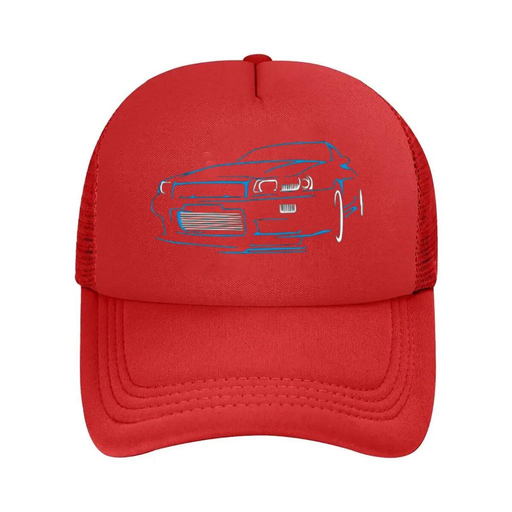Blue Line Art Car Mesh Baseball Cap Casual Hat Outdoor For Womens Unisex FeUnisex