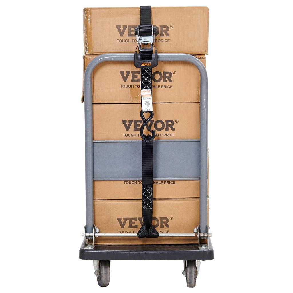 VEVOR Spanngurte mit Ratsche (4 Stück), Max. Bruchfestigkeit 5208 Pfund, Enthält 4 Premium 1,6" x 8' Ratschezurrgurte mit gepolsterten Griffen