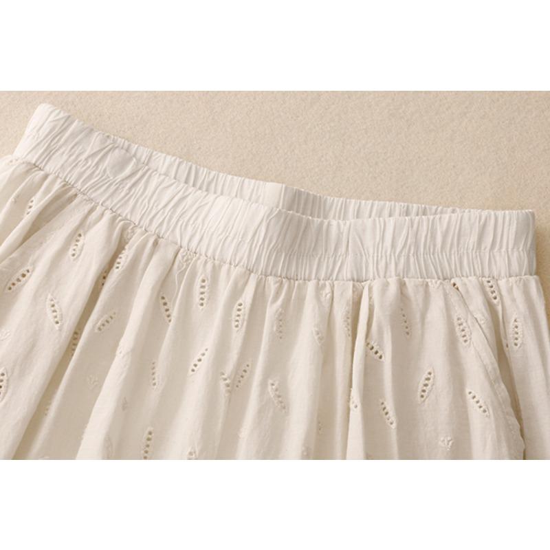 DIMANAF Summer Plus Size Women High Waist Basic Elastic Pants Loose Casual Trousers Cotton Wide Leg Pants