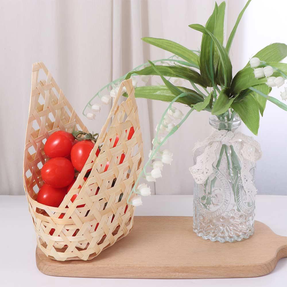 3pcs Retro Storage Box Bamboo Woven Fruit Basket Multi-functional Gift Packaging Basket  Wedding