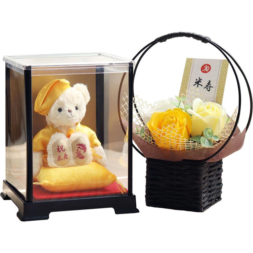 Petit Lou Longevity Bear 12cm Small with Fragrance Soap 88th (Case Flowers) (1, Birthday)