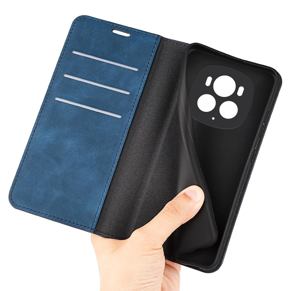 

For Honor Magic6 Pro 5G Case Skin-Touch PU Leather Protective Phone Cover Blue