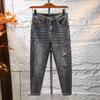 Spring Thin Jeans Ripped Scar Repair Pants for Men