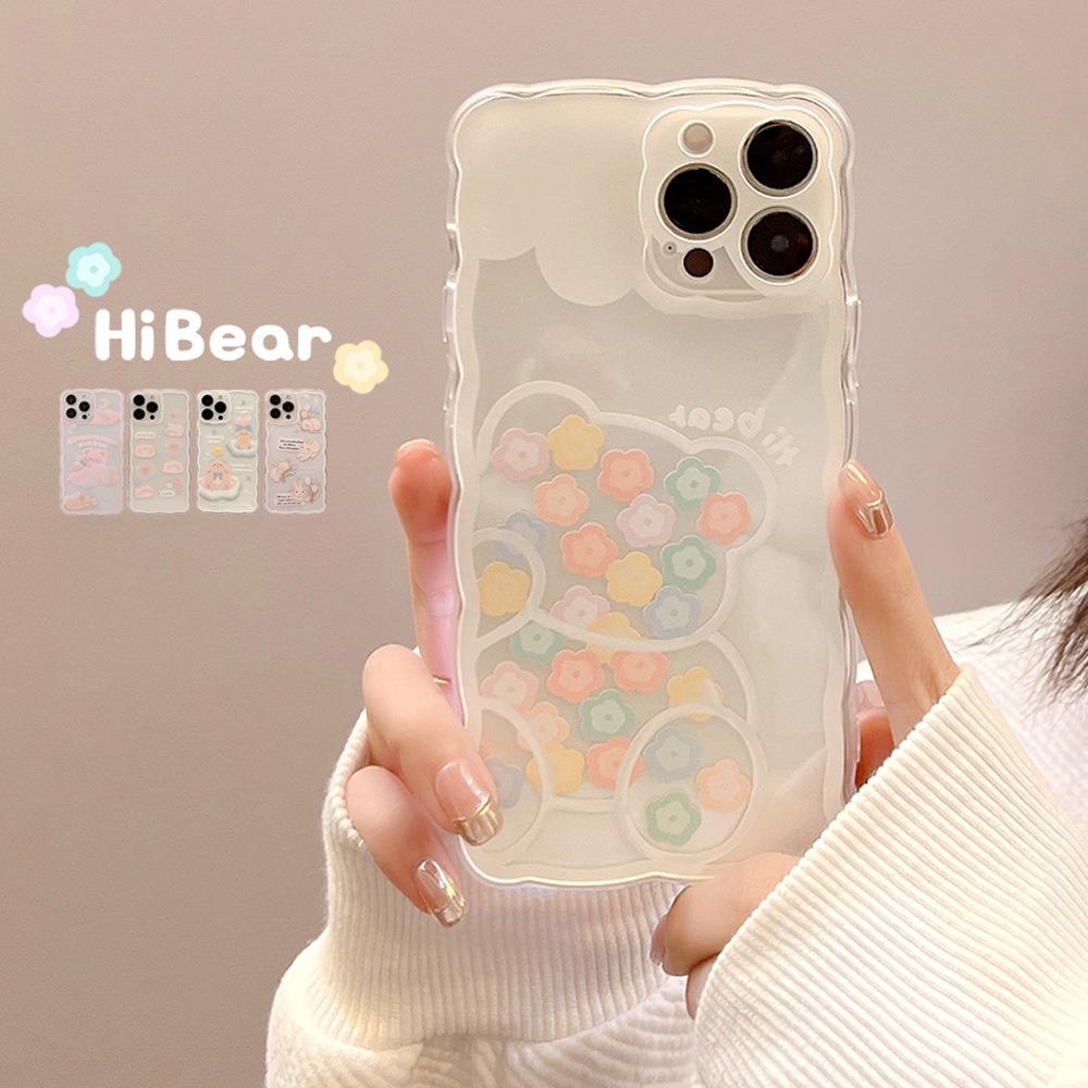 Flower Bear 14 Suitable for Iphone15pro Max IPhone Case 16 Fresh X Women 13 Silicone 8p11