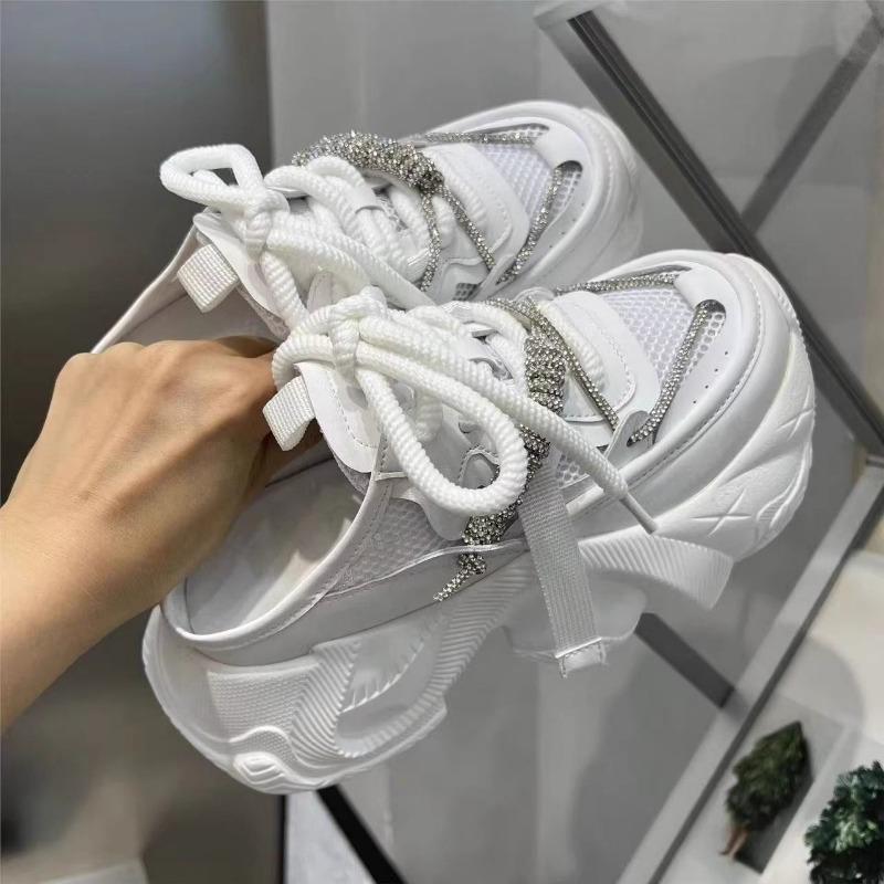

Small man increases height, thick-soled bag head, half-drag women s lightweight rhinestone versatile dad shoes, sports shoes 39 plus purchase priority delivery