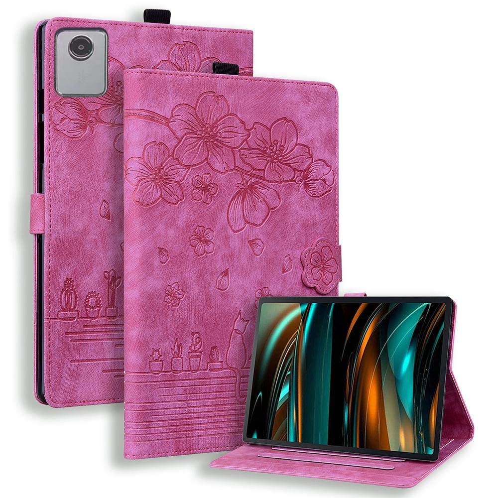 Pentru Lenovo Xiaoxin Pad 11 2025/Tab K11 Gen 2 TB336/Tab M11 Husă Sloturi pentru Carduri Piele Suport Tabletă Copertă Folio Floare Pisică