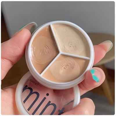 Concealer Palette Moisturizing Cover Dark Circles and Acne Marks Natural Makeup Contouring Cream Shadow Cosmetics 3 Colors, 1 Piece