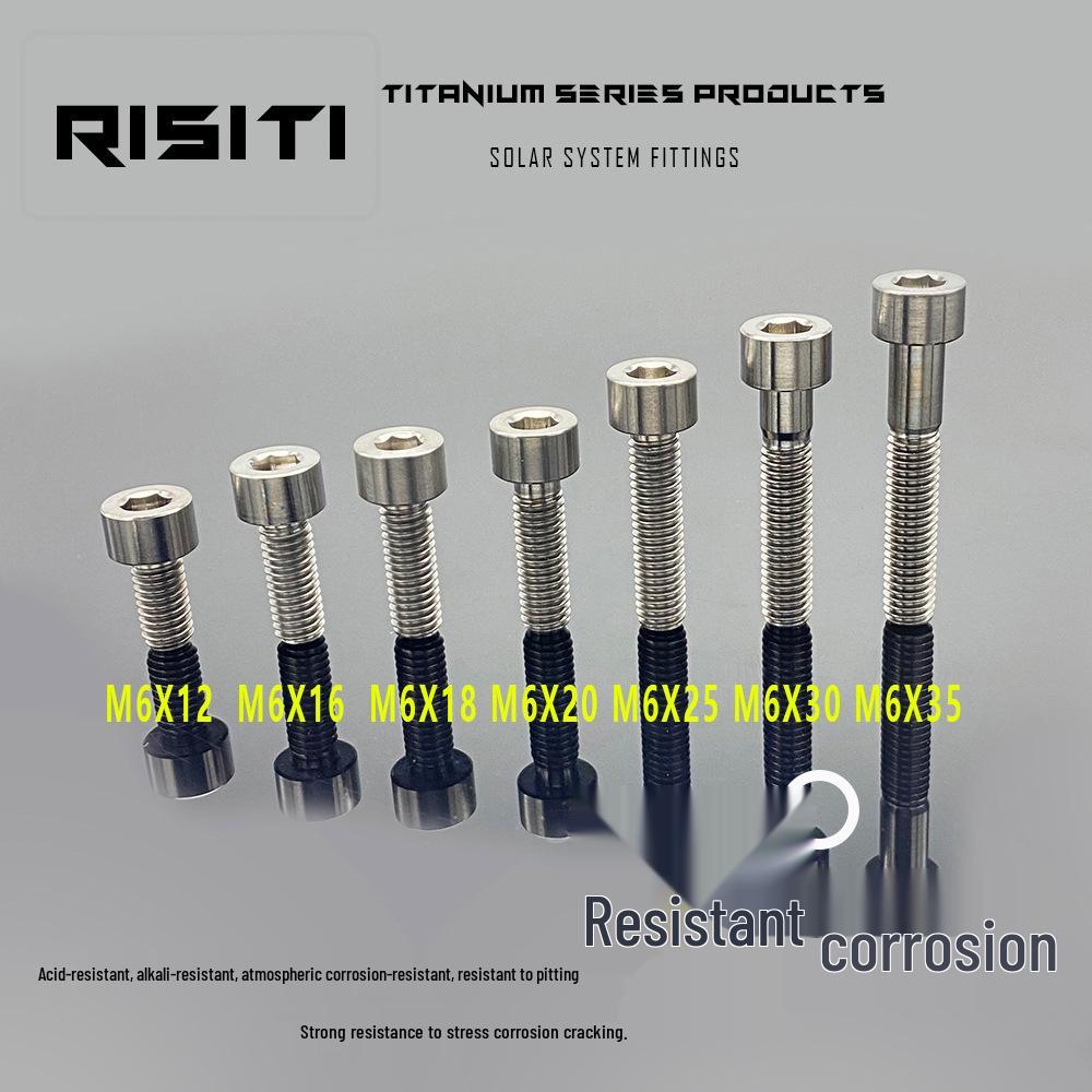 TC4 Titanium Alloy M6 Hex Socket Head Disc Brake Caliper Screw for Bike Modification