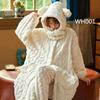 Womens Winter Fleece Robe Set Flannel Solid Simple Long Bathrobe Loungewear