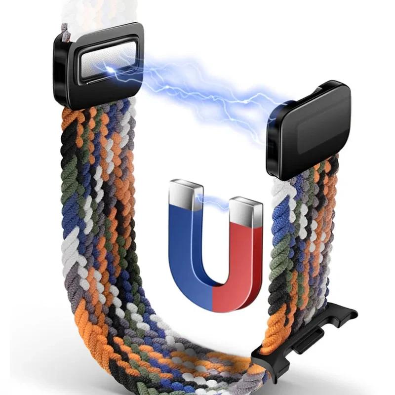 Magnetický opletený nylonový řemínek Solo Loop vhodný pro Samsung Galaxy Watch 8 40mm/44mm Řemínek pro Galaxy Watch 8 Classic 46MM Correa