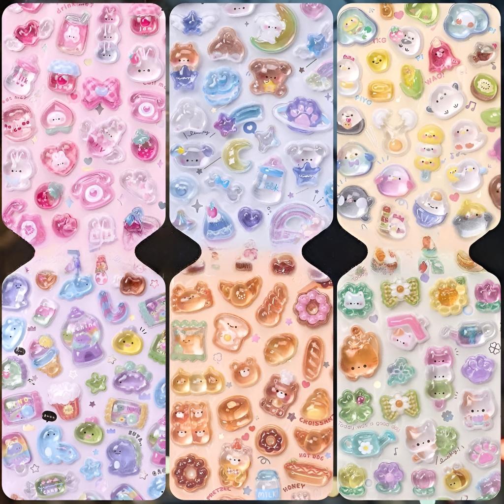 1PC Cute 3D Puffy Cartoon Stickers, Decorative Stickers for Crafts, DIY Diary, Scrapbooking, Phone Case and Planner