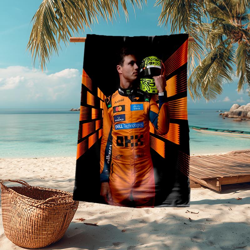Ultra-Soft Beach Towel with Lando Norris Theme,Ideal for Pool - Camping, Diving - Perfect Travel Essential, Vibrant Beach Towel.