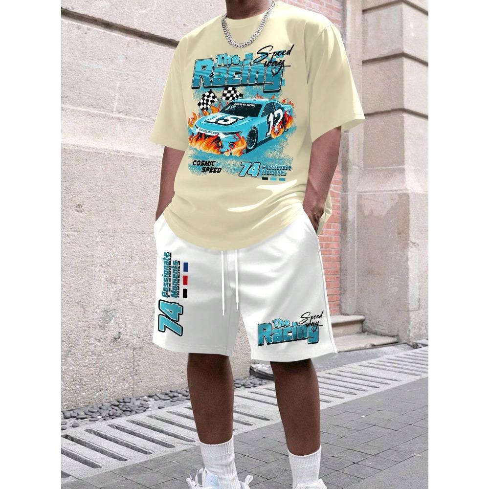 3D Digital Printing T-Shirt Teen Men's Short Sleeve Suit Versatile Breathable