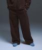 Empebeu Essential Fuzzy Arc Line Pants Brown
