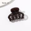 HFYJ Hollow Small Size 4cm Square Hair Claws Acrylic Jelly Color Hairpin Shark Crab Hair Clip Claw Hair Accessories for Women