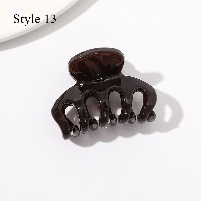 HFYJ Hollow Small Size 4cm Square Hair Claws Acrylic Jelly Color Hairpin Shark Crab Hair Clip Claw Hair Accessories for Women
