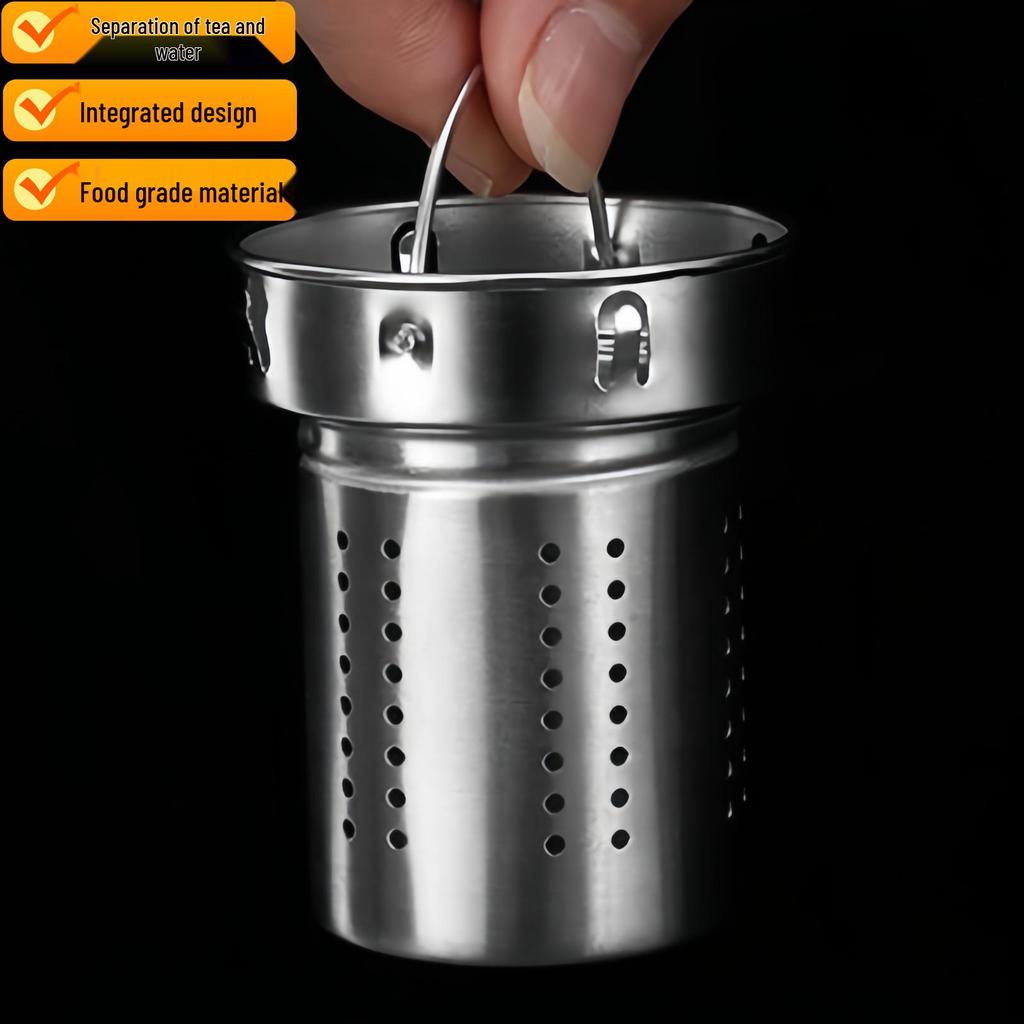 304 Stainless Steel Tea Strainer with Glass Thermos Cup and Separator