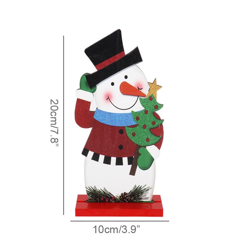 Snowman Santa Claus Wooden Ornaments Merry Christmas Table Decoration Xmas Party Kids Gift Navidad New Year 2025 Xmas Decor