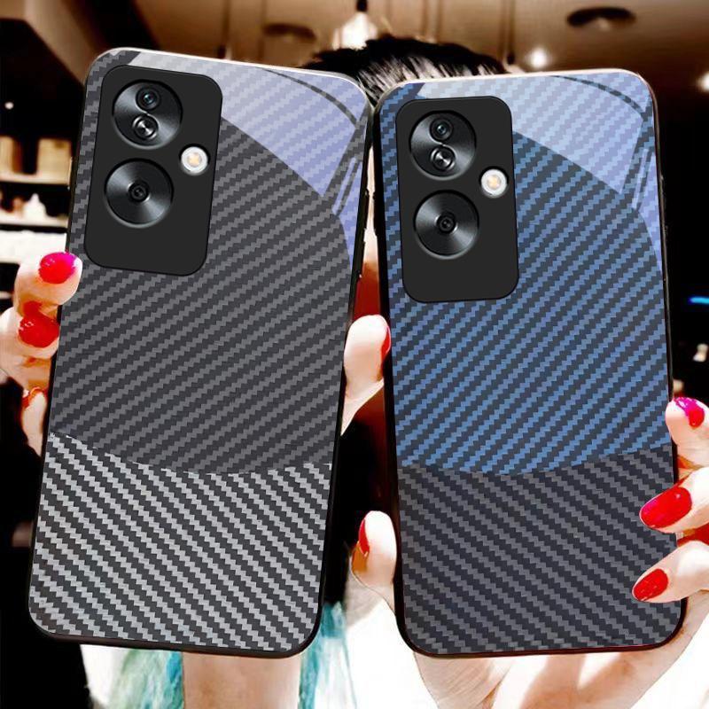 Dwukolorowe Paski Dla Oppo A79 5G 58 78 74 60 4G Reno 11F Realme GT 6 11 Note 50 10 C55 X2 Szkło Hartowane Czarne Etui na Telefon