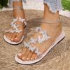 Fashion Brand Design Glitter Butterfly Decoration Sandals Women 2025 Sexy Transparent Pvc Strap Flat Heel Slides Fashion Beach Slippers