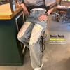 Ripped Denim Size Blue [Arcade] Women's Jeans, Lace, Repaired, Distressed, Pants, Jeans, Trousers, S,