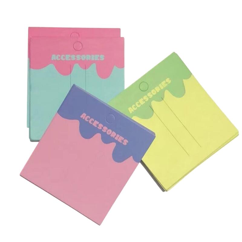 50Pcs Colour Hangable Hair Clip Paper Cards Hairpin Tag Holder Diy Display Cardboard Hair Accessories Packaging Card Tags