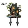 Decorative Plant Inserts Fairy Garden Stake, 2D Acrylic Cute Animal Yard Art Backyard Landscaping Supplies Tale Cottage Ornament for Patio Flower Bed