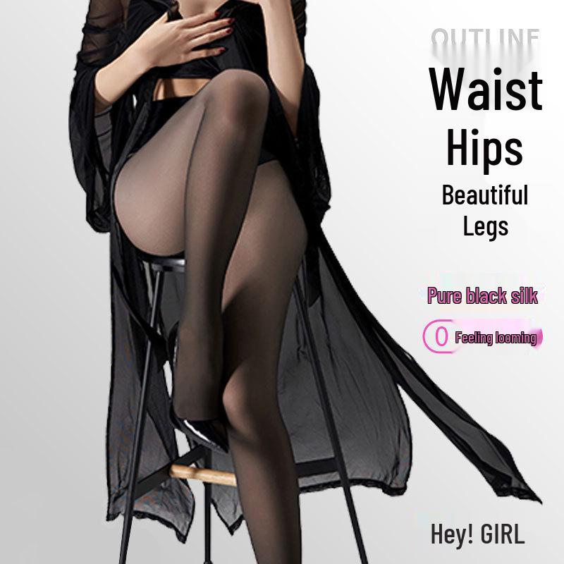 

«Xiangfeng Black Sheer Pantyhose — сексуальные чулки с высокой талией для красивых ног» Black Transparent 100g (Autumn/Winter)