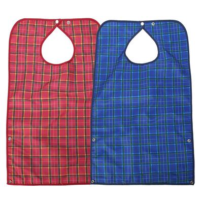 Bavaglino impermeabile per pasti per adulti, doppio strato, protezione per vestiti da pranzo per anziani, blu