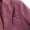 Men's Plaid Lapel Long Sleeved Suit Jacket Casual Suit Top Coat