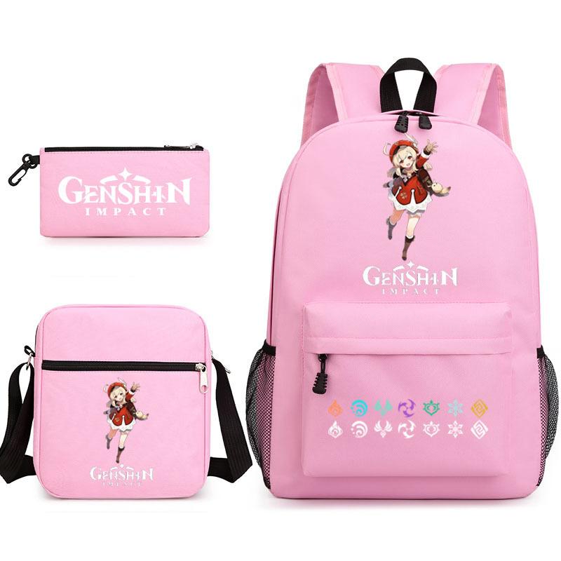 Genshinimpact Yuanshen School Bag Three-Piece Pencil Case Shoulder Bag Backpack