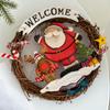 Creative Christmas Welcome Door Pendant Retro Santa Claus Snowman Decoration  Home