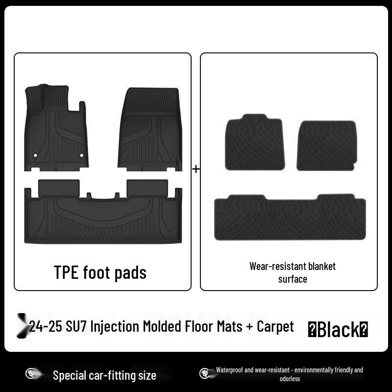 Eco-Friendly, Odorless, Waterproof TPE Floor Mats for 24-25 Xiaomi SU7