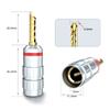 Cleqol Cleqee 24K Gold Plated Banana Solderless Speaker Cable Audio Plugs Plugs, 8-Pack, Screw-In Type, Terminals, Connectors,