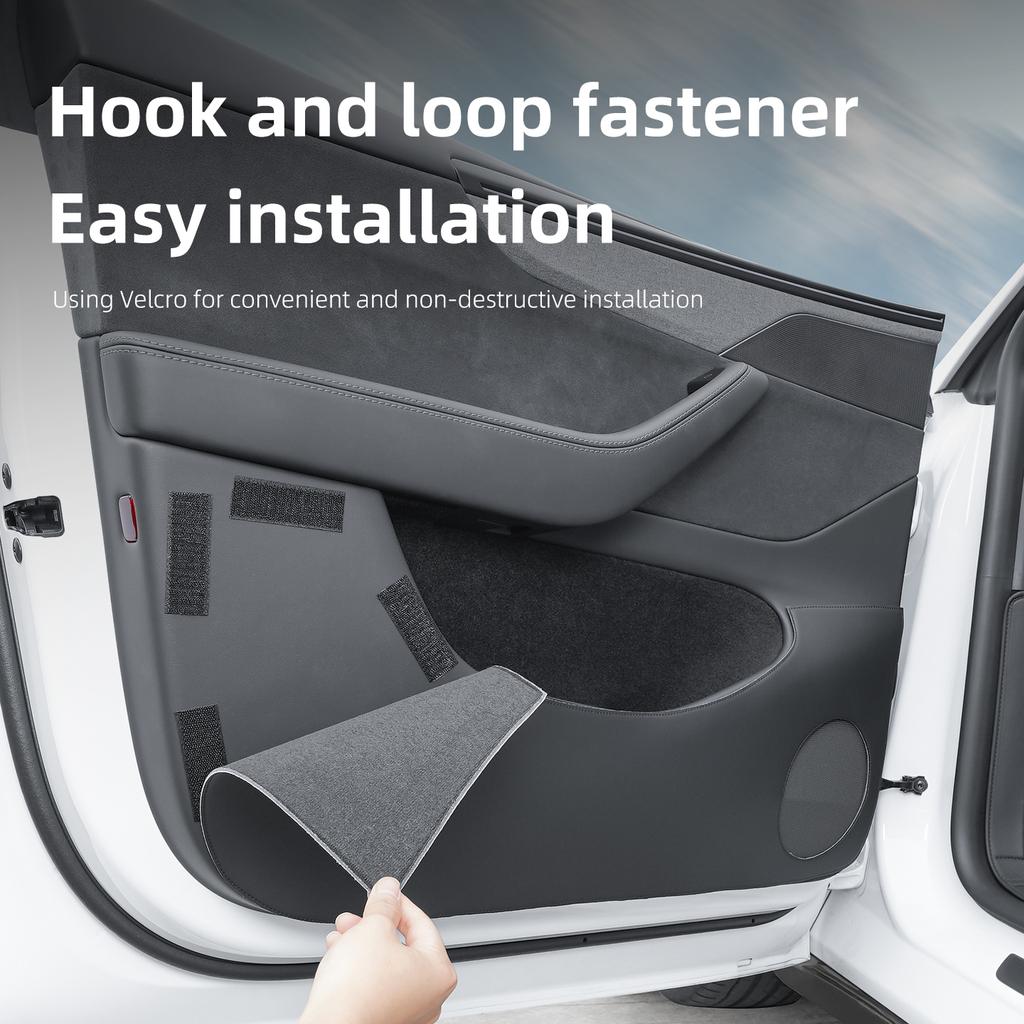 Pour Tesla Model Y Juniper 2025 2026 Protections Anti-Coup de Pied pour Portes de Voiture Protecteur de Panneau Latéral de Porte en Cuir Accessoires Anti-Rayures