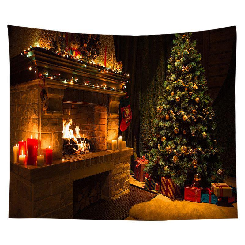 Festive Christmas Tapestry Wall Hanging Art In Exquisite Design For Home Decoration