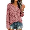 Women's Casual Knit Leopard Print Long Sleeve T-Shirt