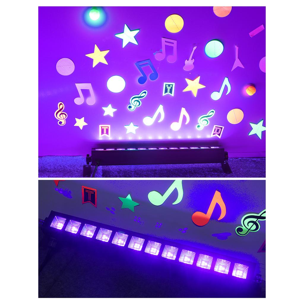 36W 12LEDs UV LED Black Light Wall Washer UV Light Bar Wash Light Stage Lights for Wedding Birthday Party Stage Lighting