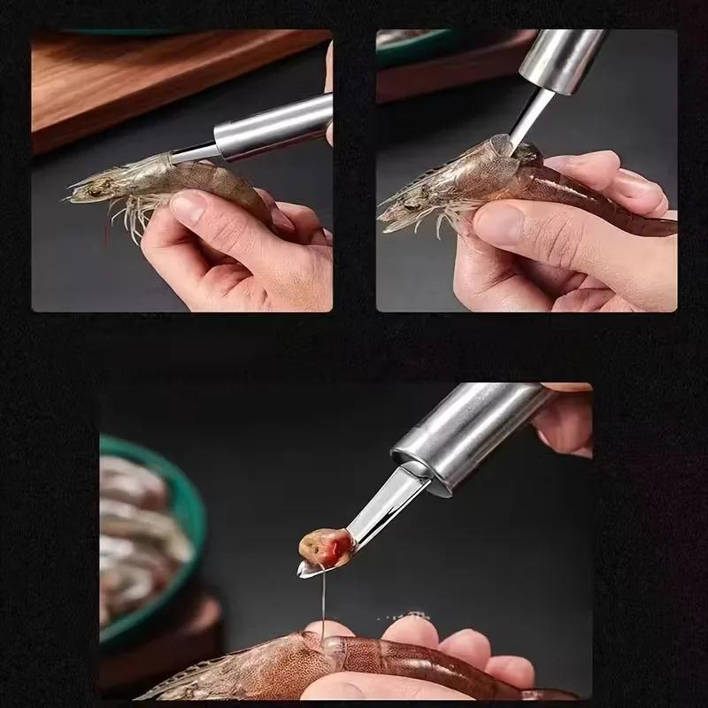 1-20PC Stainless Steel Shrimp Peeler and Deveiner Tool Portable Seafood Shell Cutter Kitchen Cleaning Gadget Kitchen Accessories