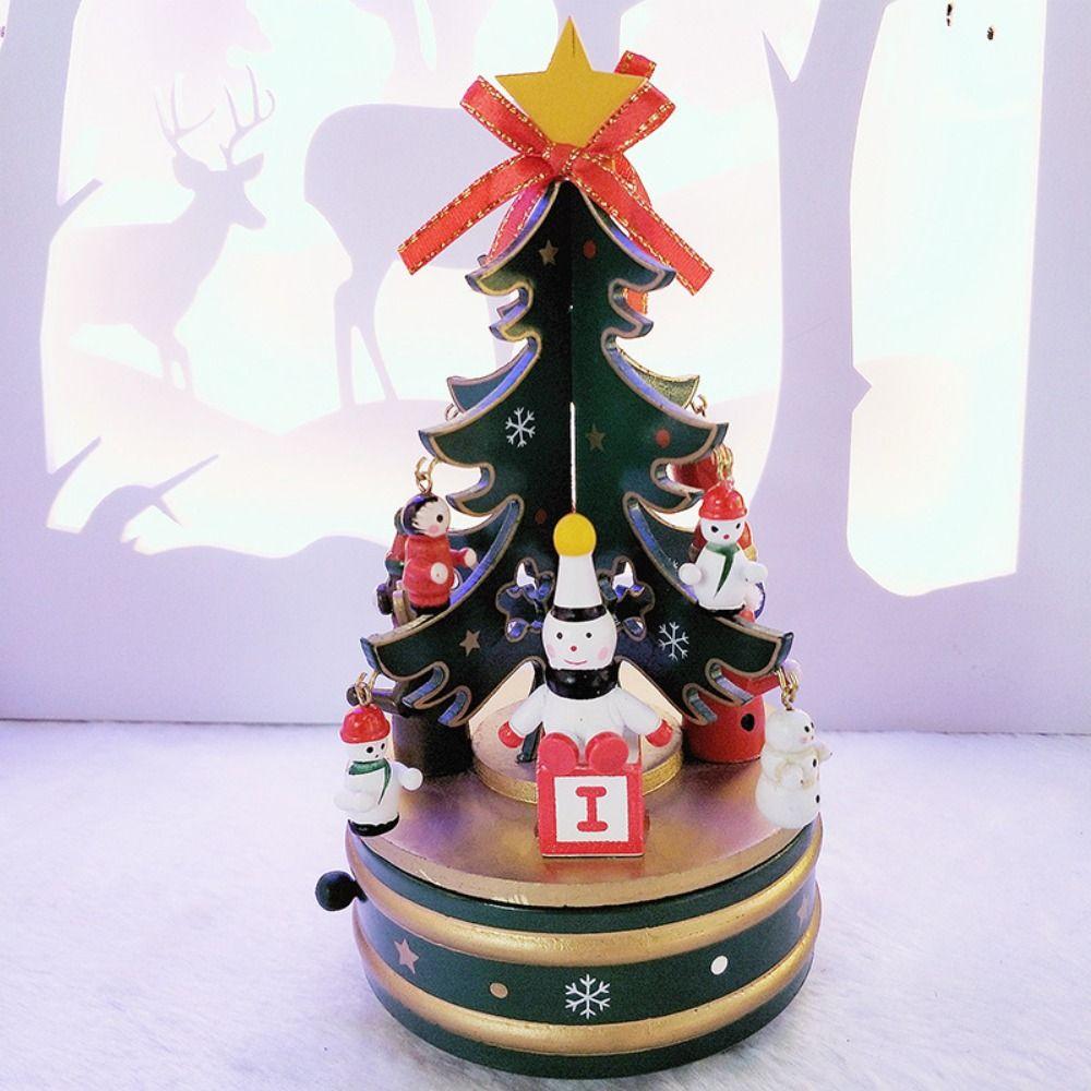 Educational Rotating Wooden Music Box Children Gifts Musicbox Room Bedroom Party