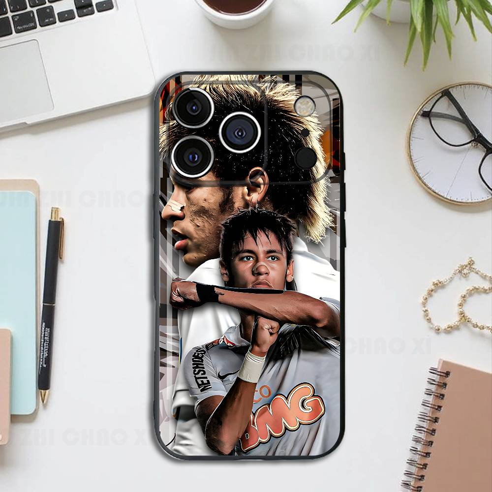 Football N-Neymar-S Black Phone Case For IPhone 17 16 15 14 13 12 13 12 11 Pro Max Plus XS XR Silicone Soft Back Cover