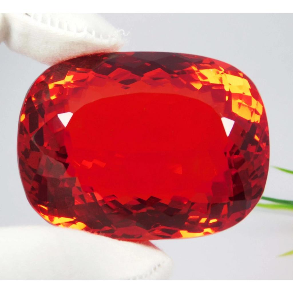 Certified 501.25 Ct Mexican Fire Opal Red Orange Cushion Cut Natural Gems Huge
