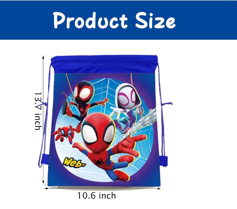 1/4/12Pcs Supers Heros Spider Nonwoven Drawstring Cartoon Spider Party Fillers Gift Bags for Baby Shower Birthday Party Favors