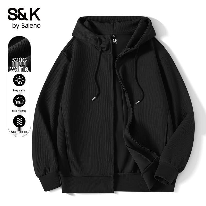 Baleno Men's S&K Series Solid Hooded Zip-Up Jacket